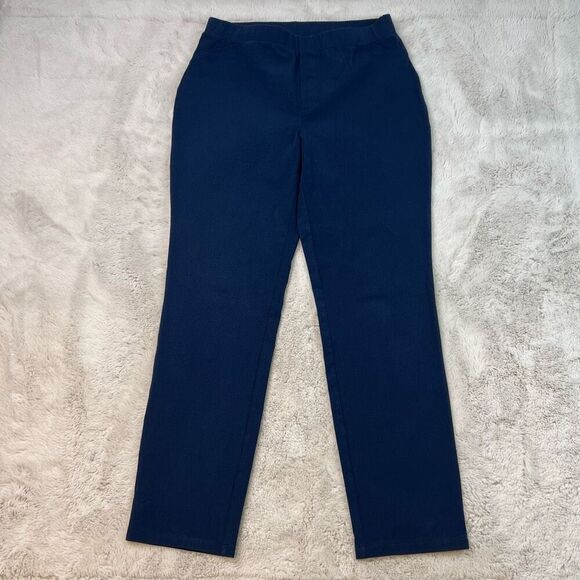 Isaac Mizrahi Pants Womens Size Medium Stretch Navy Blue Pull On - Picture 1 of 8